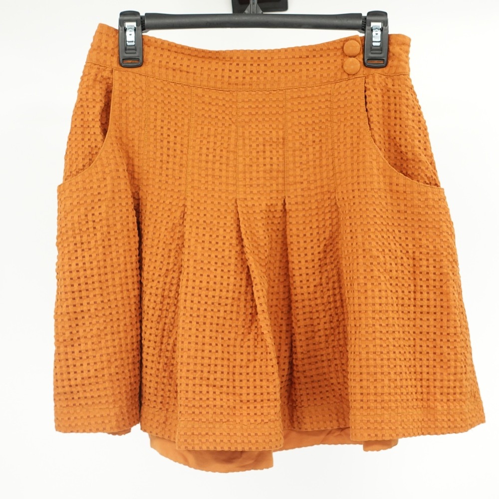Maeve Mini Skirt SZ 4 Pleated Textured Festival Preppy Academic Modern Casual